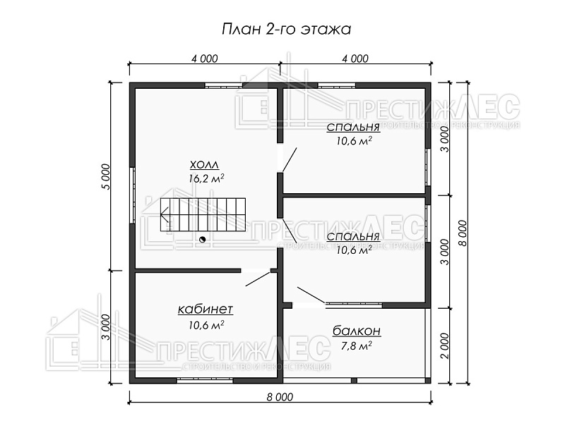Каркасный дом "ДК221" 8x8 Площадь 115,4 м2